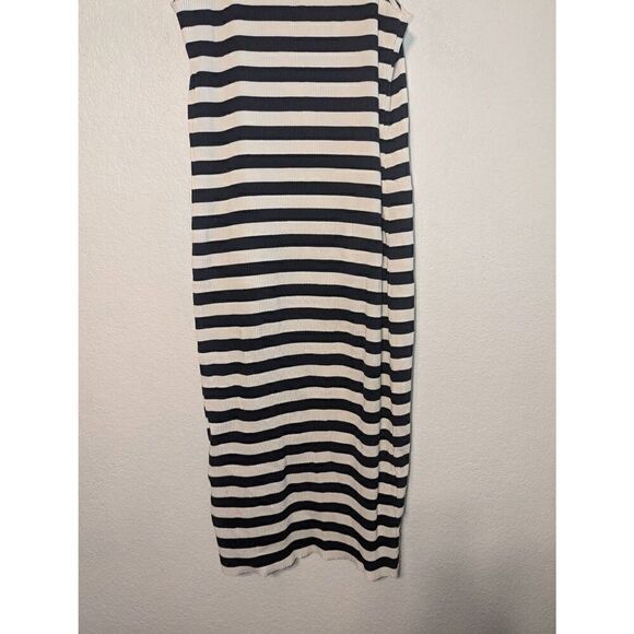 Women's Revolve Pfeiffer Mondrian Ribbed Blue Striped Midi Dress Size Small - Picture 14 of 15